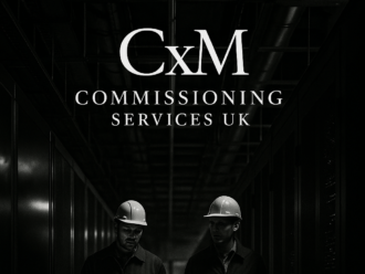Engineers performing CxM commissioning tests in a UK data centre